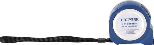 TECWERK Taschenrollbandmaß L.3m B.16mm mm/cm EG II ABS Selbstarretierung TECWERK