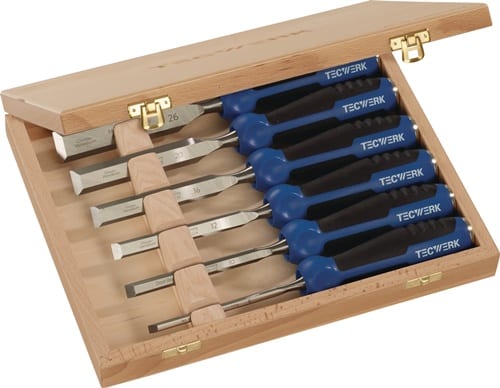 TECWERK Stechbeitelsatz 6,10,12,16,20,26mm 2-K Heft.6-tlg.HO-Kasten TECWERK