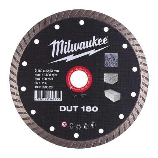 MILWAUKEE Universal geschlossen Diamanttrennscheibe DUT 180 mm
