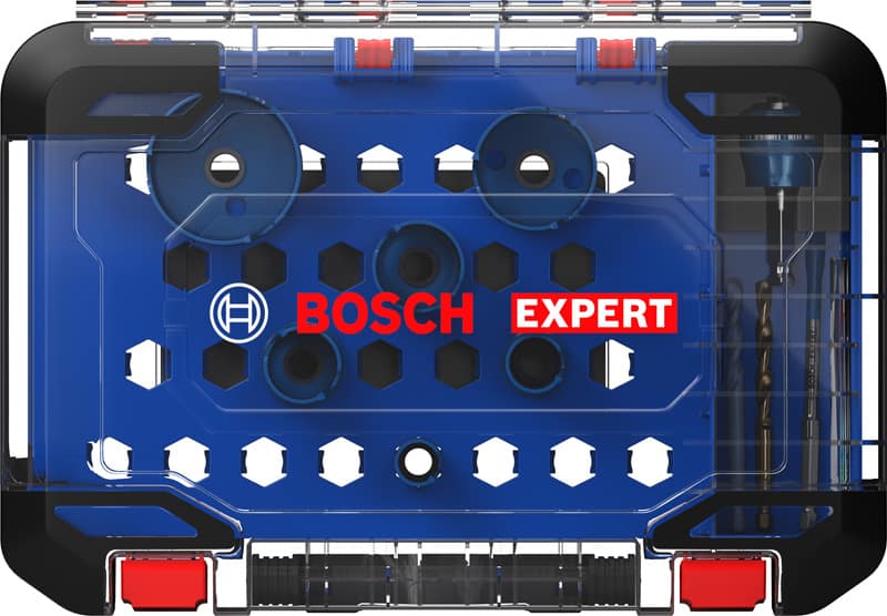 BOSCH EXPERT Construction Material Lochsäge-Set 20/25/32/38/51/64 mm, 10-tlg.. Für Dreh- und Schlagbohrer