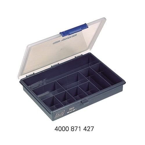 RAACO Sortimentskasten B240xT195xH43mm 9 Fächer transp.dunkelblau RAACO