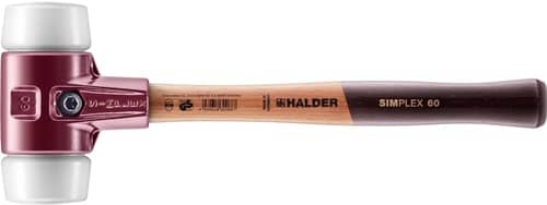 HALDER Schonhammer SIMPLEX L.405mm Kopf-D.60mm mittelh.HO Superplastik weiß HALDER