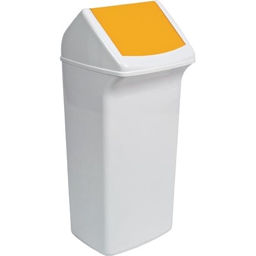 DURABLE Wertstoffsammler 40l H747xB320xT366mm weiß/gelb m.Deckel DURABLE