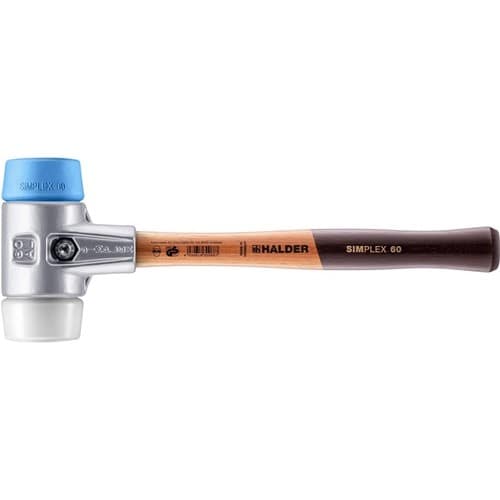 HALDER Schonhammer SIMPLEX L.405mm Kopf-D.60mm HO Superplast.weiß/TPE-soft blau HALDER