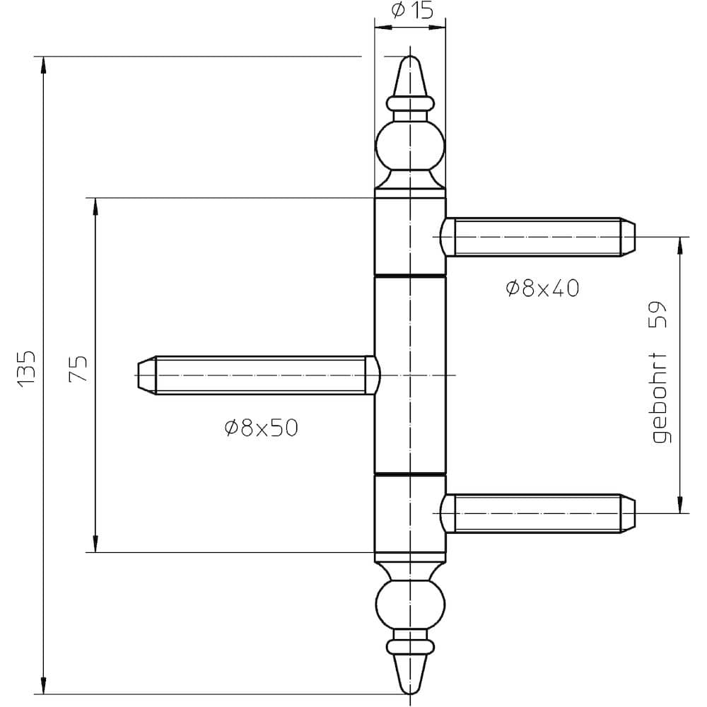 SIMONSWERK Einbohrband BAKA® C 1-15 WF ZK, bronze metallic