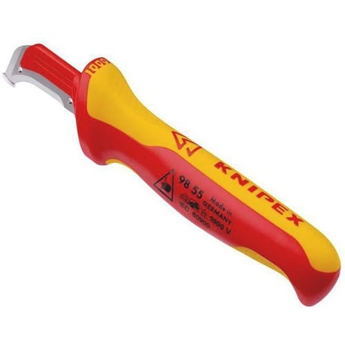 KNIPEX Abmantelungsmesser L.180mm Klingen-L.38mm VDE Mehrkomponentengriff KNIPEX