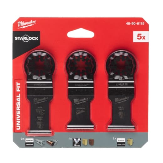 MILWAUKEE 5-teilig Multitool Zubehörset Holz & Metall