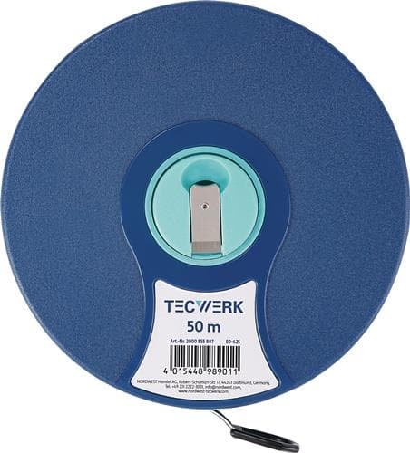 TECWERK Kapselbandmaß L.50m Bandbr.13mm 2 mm/cm EG II ABS Nylon-Fiber TECWERK