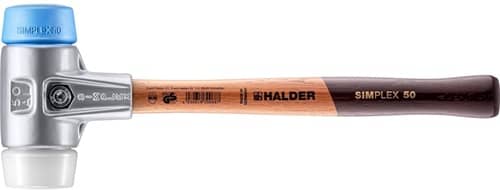 HALDER Schonhammer SIMPLEX L.350mm Kopf-D.50mm HO Superplast.weiß/TPE-soft blau HALDER