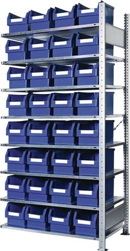 KAPPES Steckregal H2000xB1000xT400mm Anbauregal 8 Stahl-Bd.32xGr.3 blau KAPPES