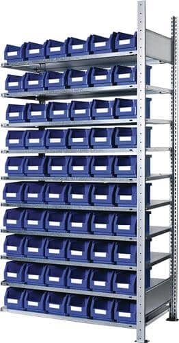 KAPPES Steckregal H2000xB1000xT300mm Anbauregal 10 Stahl-Bd.60xGr.6 blau KAPPES