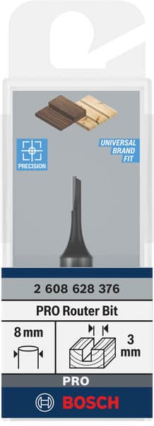 BOSCH Nutfräser Standard for Wood, 8 mm, D1 3 mm, L 8 mm, G 51 mm