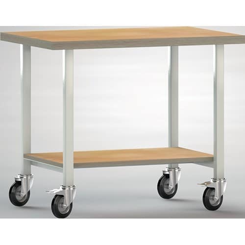 KLW-LUTZ BETRIEBSEINRICHTUNGEN Werkbank B1000xT700xH840mm Buche Multiplex lichtgrau 1Ablageboden KLW-LUTZ BETR.