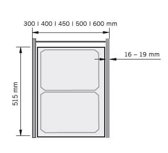 Abfalltrennsystem, ENVI-Space XX Pro, 300er, 1x32/1x1,2 l, hellgrau Vauth Sagel