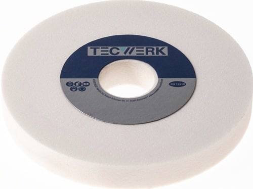 TECWERK Schleifbockscheibe Ø200xB25x51mm 80 Form A Edelkorund weiß TECWERK