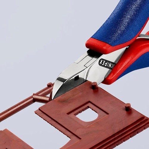 KNIPEX Elektronikseitenschneider L.115mm Form 2 Facette nein 2K-Hülle spiegelpol.KNIPEX