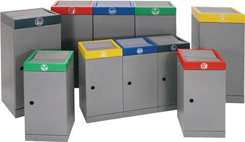 STUMPF Wertstoffsammler 30l H600xB300xT300mm graualu-Struktur anthrazitgrau verz.Eins.