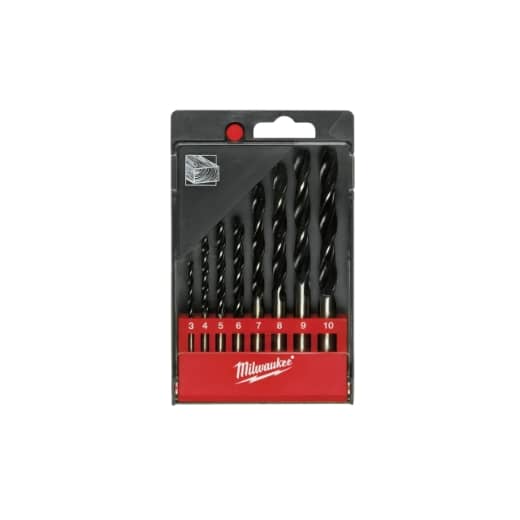 MILWAUKEE 3/4/5/6/7/8/9/10 mm Holzspiralbohrer DIN 7487 E Kassette 8-teilig
