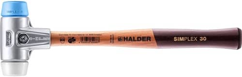 HALDER Schonhammer SIMPLEX L.300mm Kopf-D.30mm HO Superplast.weiß/TPE-soft blau HALDER