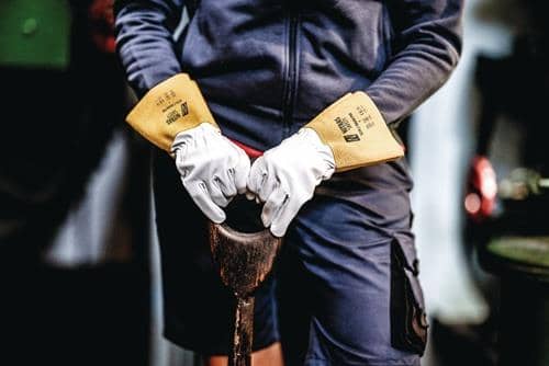 NITRAS Schweißerhandschuhe ARGON PRO Gr.9 grau/ocker