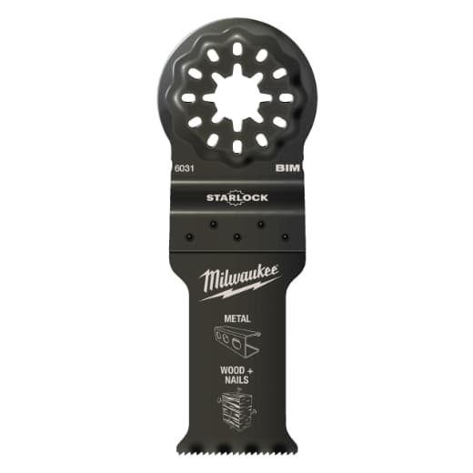 MILWAUKEE 35 x 42 mm Multitool Starlock Bi-Metall Tauchsägeblatt für Schnitte in Holz mit Nägeln