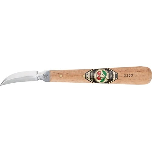 KIRSCHEN Schnitzmesser m.doppelseitiger geb.Schneide KIRSCHEN