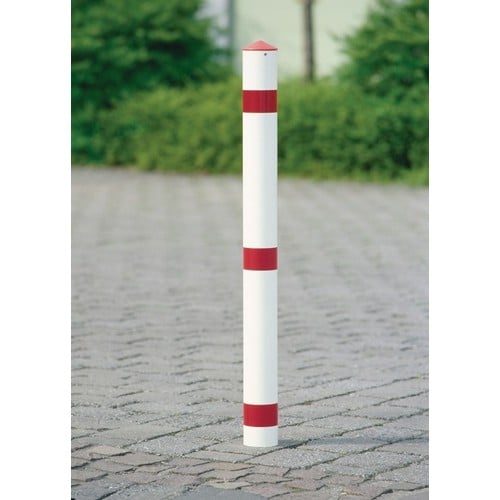 URBANUS Sperrpfosten STA rot-weiß D.76mm z.Bet.m.Spitzkappe URBANUS