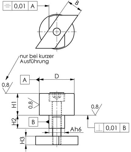 AMF Anschlagstück Nr.6328 Nut 22mm lang A.-L.50mm AMF