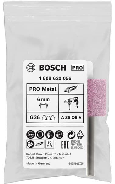 BOSCH Schleifstift, zylindrisch, mittelhart 6 mm, 60, 20 mm, 25 mm
