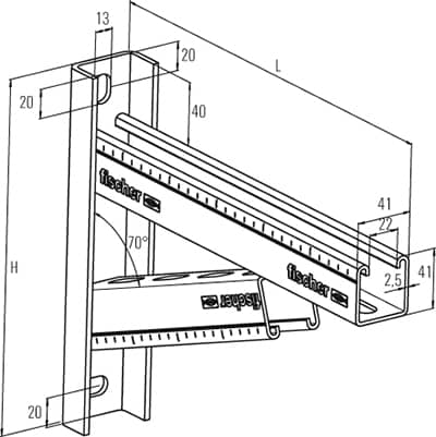 FISCHER Auslegerkonsole Massiv FCA - 600
