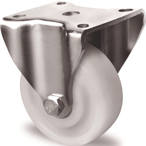 TECWERK Schwerlast-Bockrolle D.75mm Trgf.300kg Ku.Platte L100xB88mm Farbe Rl.weiß TW