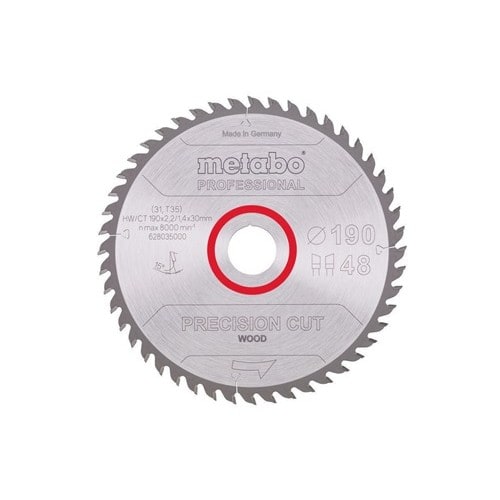 METABO Kreissägeblatt precision cut wood professional D190xB2,2xBohrung30mm 48Z. WZ