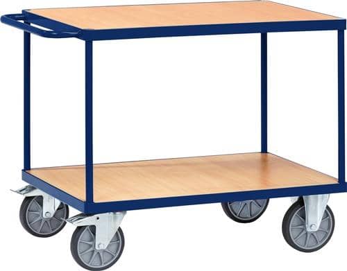 TECWERK Tischwagen 2 Ladeflächen L850xB500mm saphirblau Trgf.500kg TECWERK
