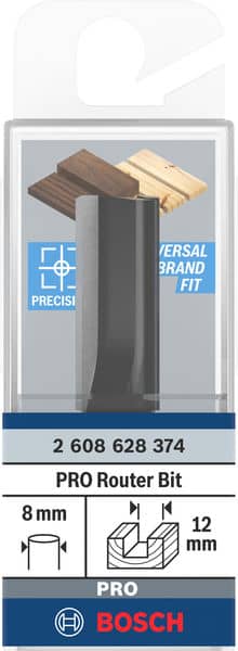 BOSCH Nutfräser Standard for Wood, 8 mm, D1 12 mm, L 32 mm, G 62 mm