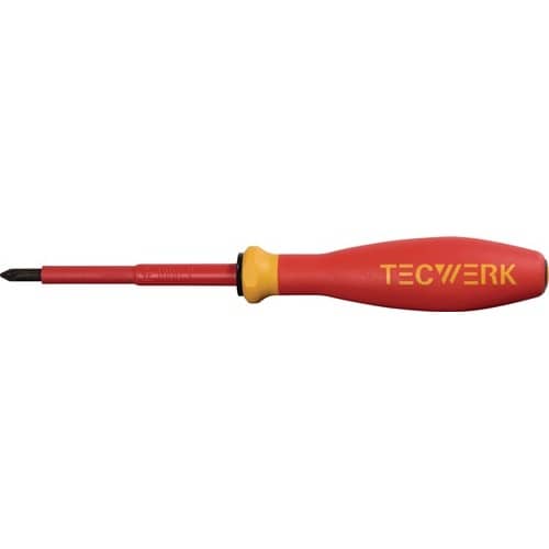 TECWERK Schraubendreher Gr.PZD 1 Klingen-L.80mm VDE isol.TECWERK