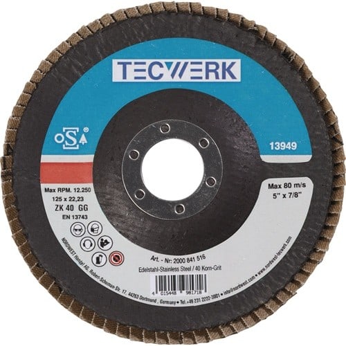 Fächerscheibe D.125mm K.120 fl.INOX ZK TECWERK
