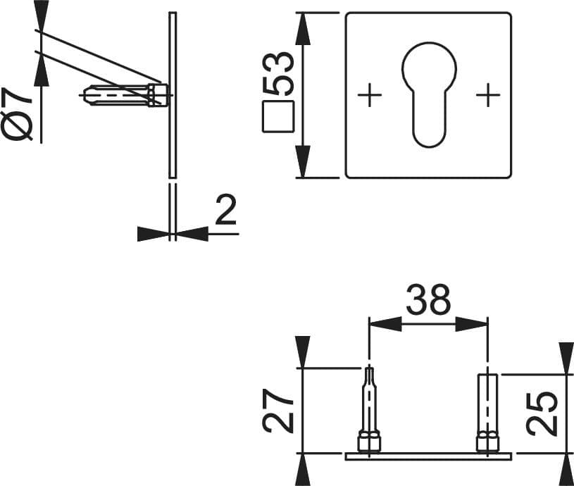 HOPPE® Schlüsselrosettenpaar E848NS, Edelstahl, 11741260