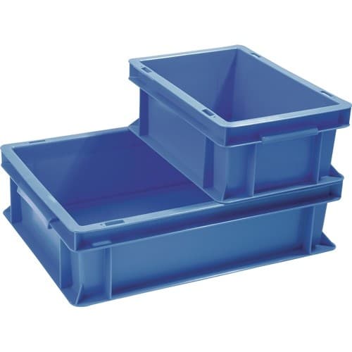 TECWERK Transportbehälter L600xB400xH120mm blau PP Muschelgr.Seitenwände geschl.TECWERK