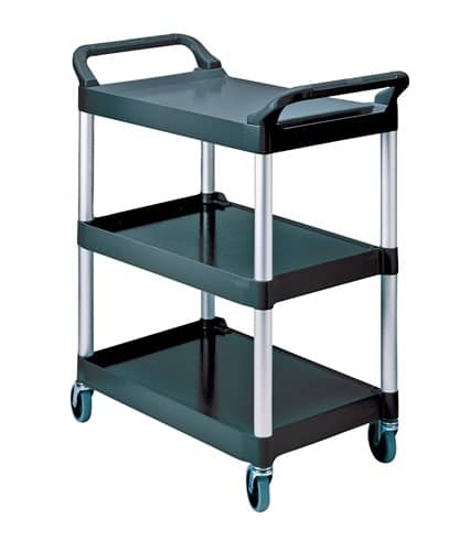 RUBBERMAID Tischwagen 3 Ladeflächen L560xB450mm schwarz/alusilber Trgf.90kg