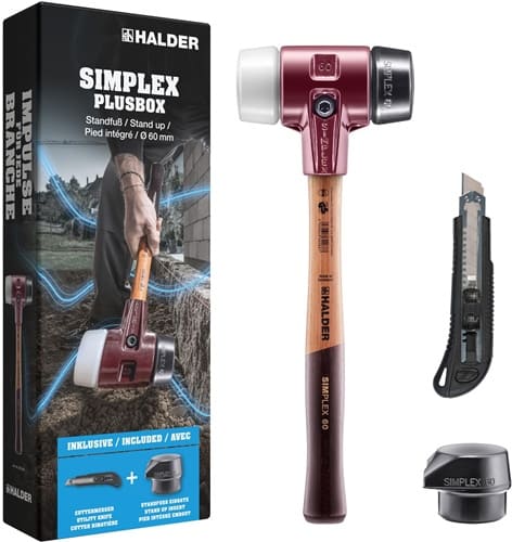 HALDER Schonhammer SIMPLEX-Plusbox Starterkit L.165mm Kopf-D.60mm mittelh.lackiertes HO
