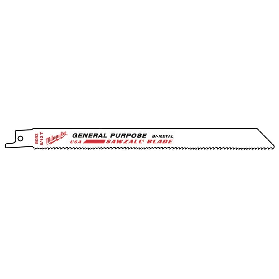 MILWAUKEE 200 x 3,2/2,1 mm (8/12 TPI) Säbelsägeblatt General Purpose, flexibel