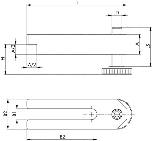 AMF Spanneisen Nr.6315V f.T-Nut 10mm L.100mm AMF