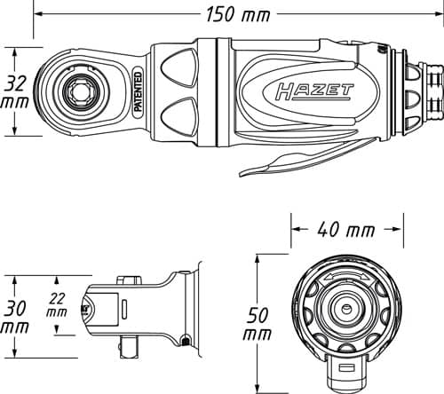 HAZET Druckluftratschenschrauber 9020P-2 6,3mm (1/4Zoll) A4-kt.40 Nm HAZET