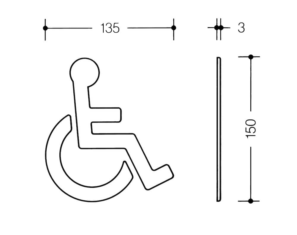 HEWI Hinweisschild Barrierefrei 801.91.030, Polyamid, 801.91.030 72