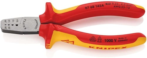 KNIPEX Aderendhülsenzange Gesamt-L.145mm 0,25-2,5(AWG 23-13)mm² pol.Mehrkomp-Hüllen VDE