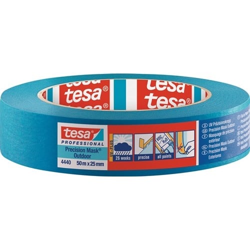 TESA Präzisionskrepp 4440 Außen UV PLUS glatt blau L.50m B.25mm Rl.TESA