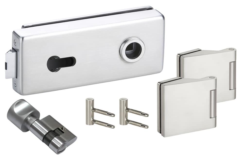 HERMAT Ganzglastürschloss-Set GENOVA 6087.SGS/6325/HZ, Edelstahl