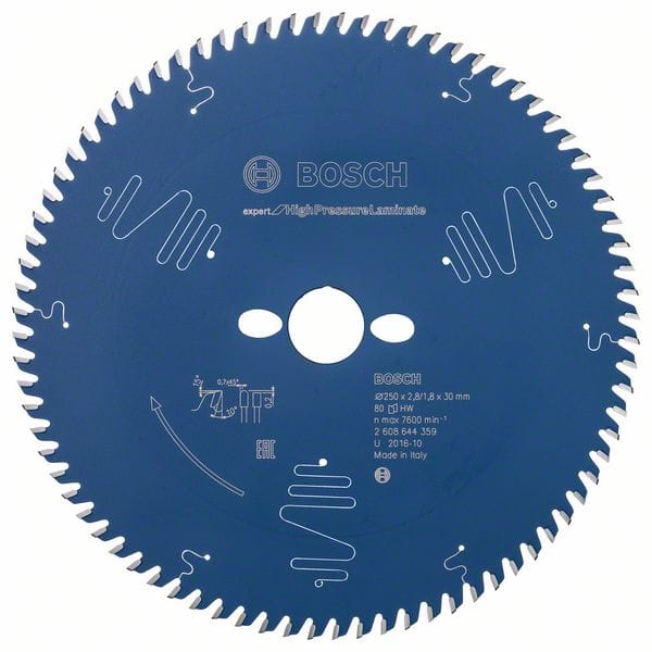 BOSCH Kreissägeblatt Expert for High Pressure Laminate, 250 x 30 x 2,8 mm, 80