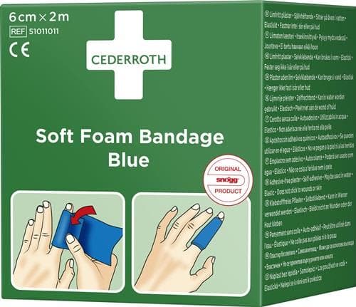 CEDERROTH Soft Foam Bandage selbsthaftend elastisch,blau Rl.6cmx2m CEDERROTH