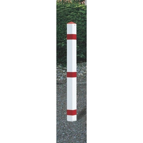 URBANUS Sperrpfosten STA rot-weiß m.Bodenhülse m.Spitzkappe URBANUS